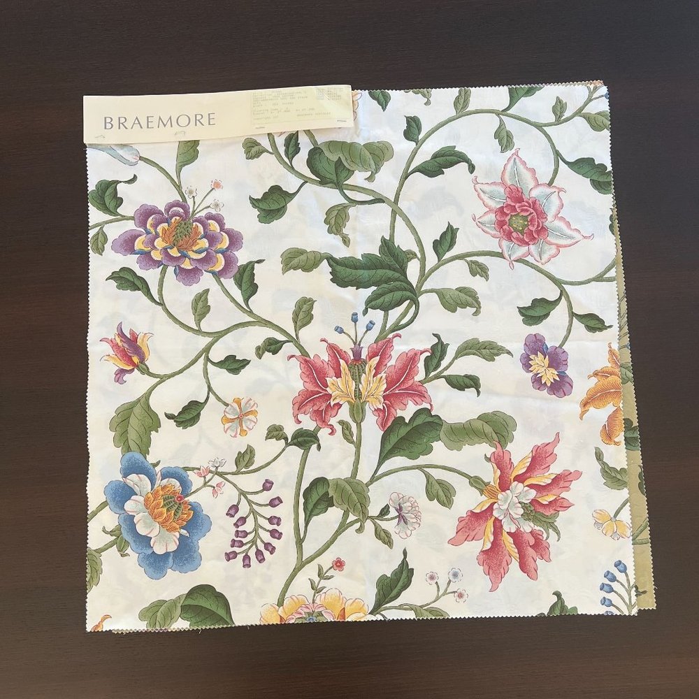 Vintage Braemore Memo Square 26" x 26" Botanique Sample Book 3 Pieces Floral